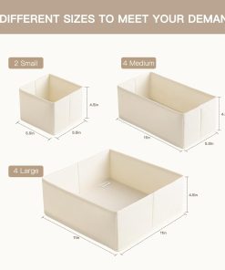 Alternative view of Criusia Drawer Organizer Clothes. 10 Pack Dresser Organizer for Baby Clothes. Underwear. Sock- Foldable Closet Organization and Storage Dividers Bins for Nursery. Bedroom (Beige)