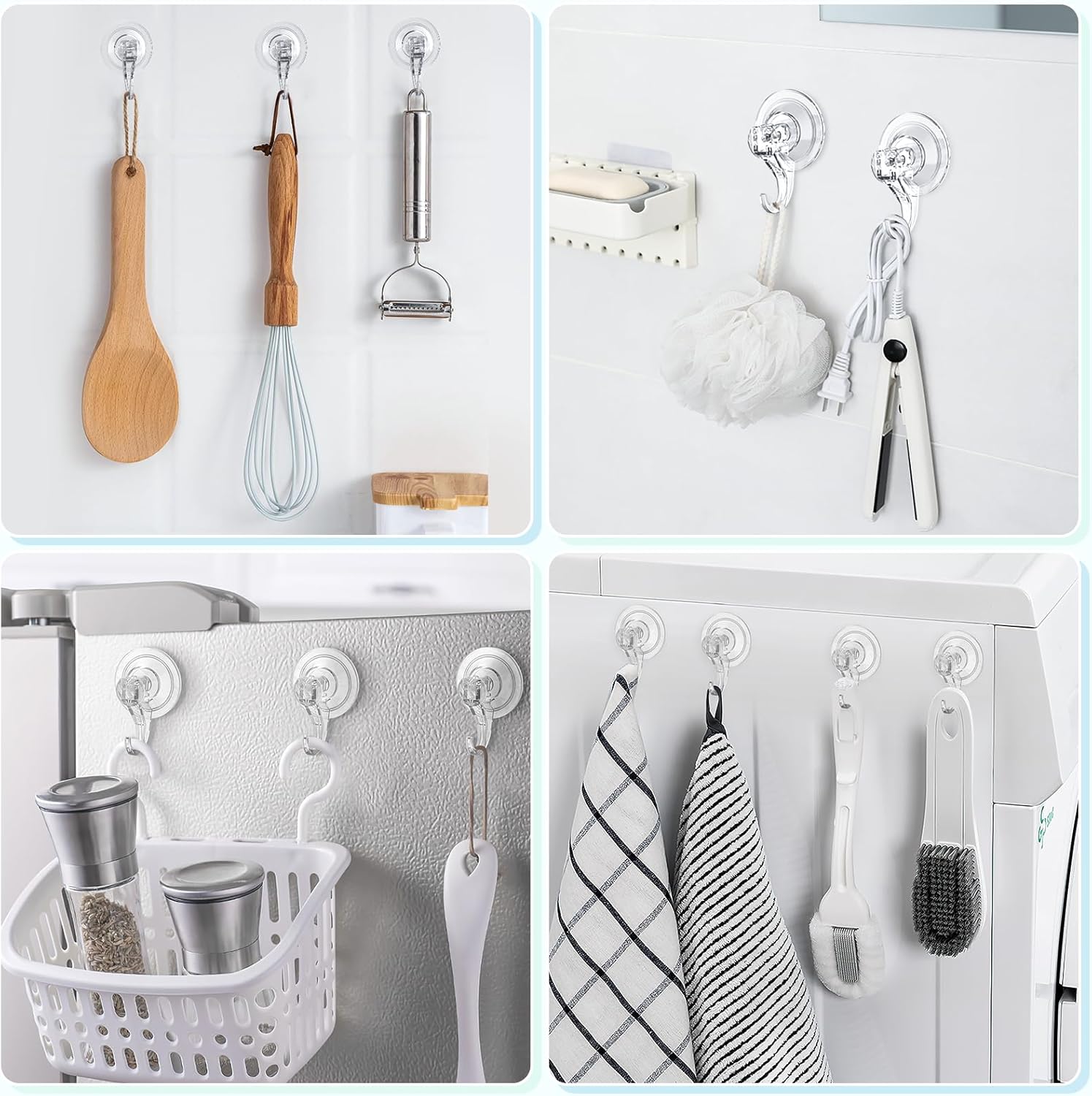 VIS'V Suction Cup Hooks. Small Shower Suction Hooks. Heavy Duty. Removable and Reusable. Clear. 2 Pcs - Image 5