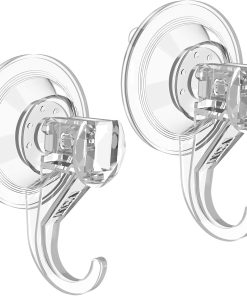 VIS'V Suction Cup Hooks. Small Shower Suction Hooks. Heavy Duty. Removable and Reusable. Clear. 2 Pcs