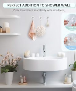 Alternative view of VIS'V Suction Cup Hooks. Small Shower Suction Hooks. Heavy Duty. Removable and Reusable. Clear. 2 Pcs