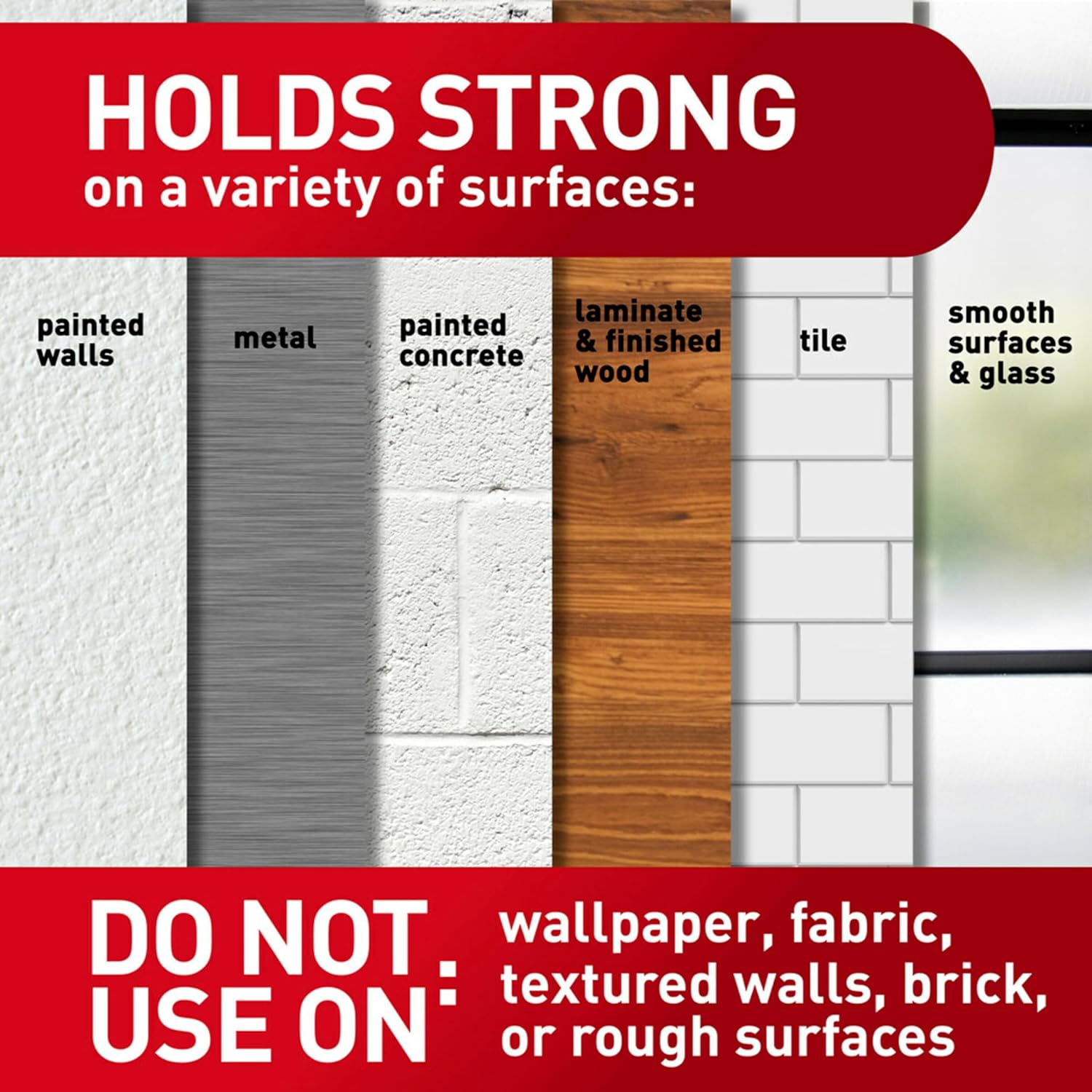 Command Indoor Small Replacement Strips. 64 Strips. Damage-Free Wall Hanging. Re-Hang Small Hooks for Home and Wall Decor. Holds up to 1 lb. White Adhesive - Image 4