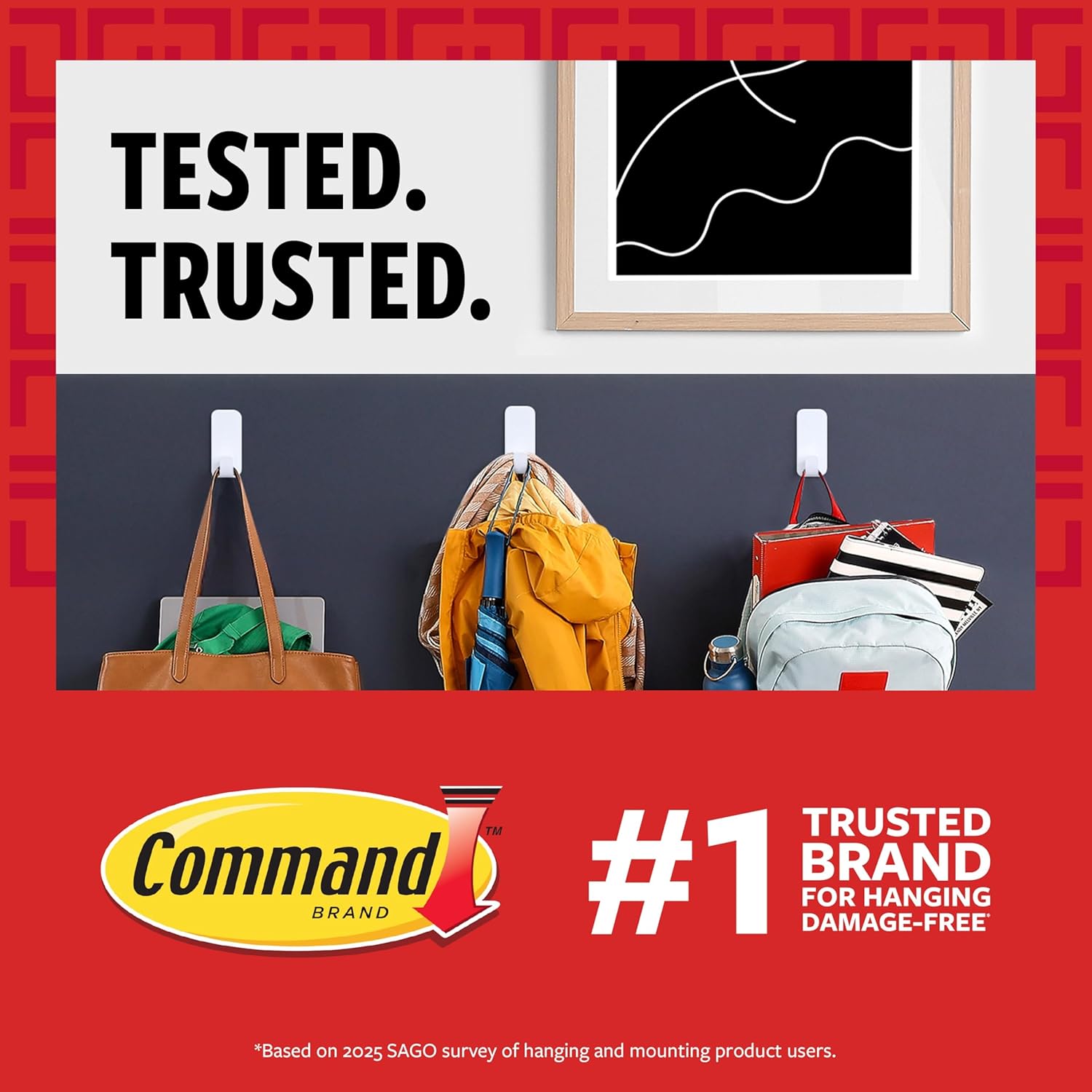 Command Indoor Small Replacement Strips. 64 Strips. Damage-Free Wall Hanging. Re-Hang Small Hooks for Home and Wall Decor. Holds up to 1 lb. White Adhesive - Image 2